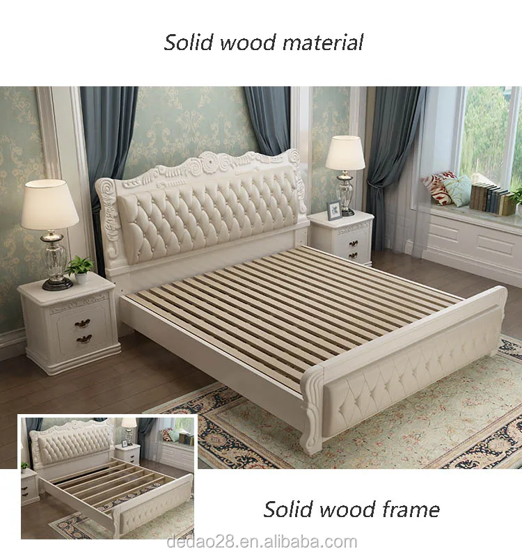 Luxury royal antique wooden carving bedroom furniture sets