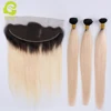 New Arrival 1B 613 blonde Ear To Ear Lace Frontal Closure With Bundles