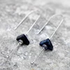 Unique Blue Triangle Natural Stone Pendant Dangle Jewelry Earring