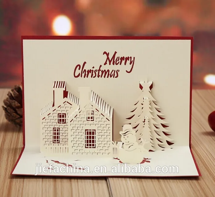 Selamat Natal Kartu Ucapan/gife Dan Dekorasi 3d Pop Up 