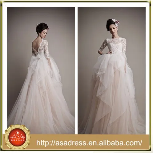 Ba89 Newest 2015 Corset Top Tulle Half Sleeve Backless Puffy