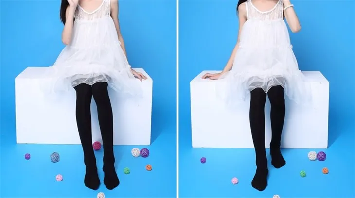BT00006 Wholesale Children Nylon Spandex White Black Dance Ballet Pantyhose