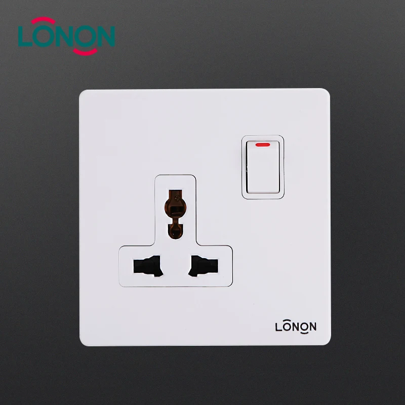 Modern Pakistan 13 Amp 3pin Plug Socket Universal Wall Switch Socket