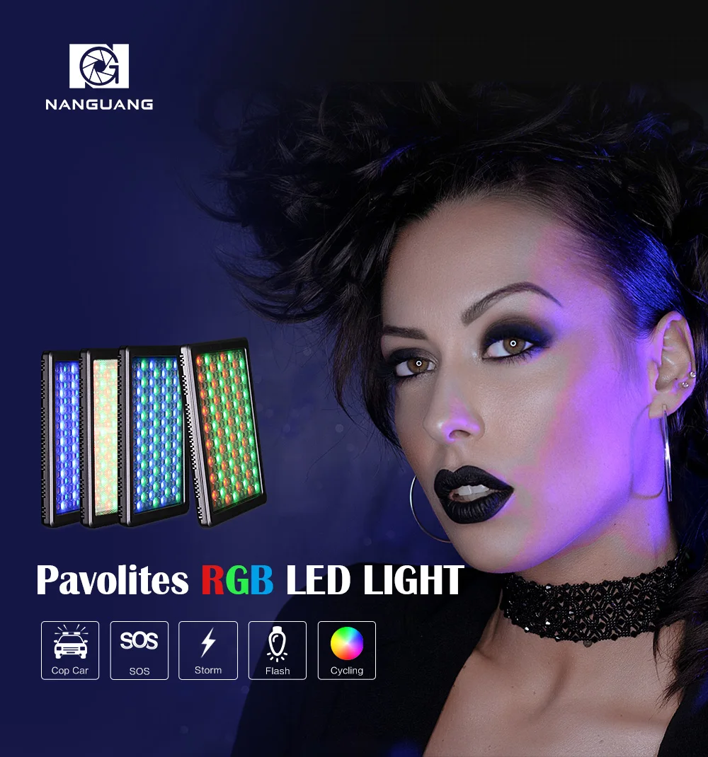 NanGuang RGB66 Photo Light with Full Color RGB LED Light Dimmable Bi-color 3200K to 5600K