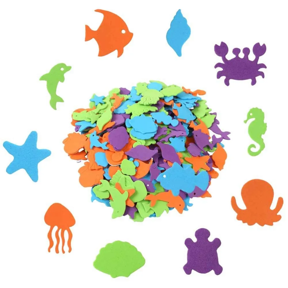 600 Pcs Alphabet Sea Animal Shapes Foam Stickers Uspacific Self ...