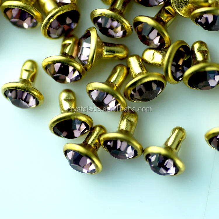 Wholesale Closeend Cap Rhinestone Rivet Brass Metal Part Crystal