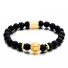 Fashion jewelry 8mm natural stone charm bracelet perle frosted black agate balancing bracelet for men