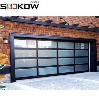 Aluminum Frame Glass Panel Sectional Garage Door/mirror Glass Garage ...