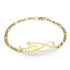 Wholesale Fancy 24 Karat Stainless Steel Gold Plated Female Leaf Bracelet Bangle
