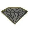 NO MOQ Golden and silver metallic thread 3d embroidery custom diamond patch