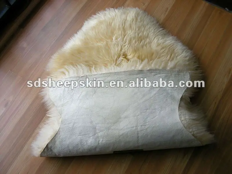 Natural Sheepskin Rugs Yellow Color Factory Make Buy Long Hair
