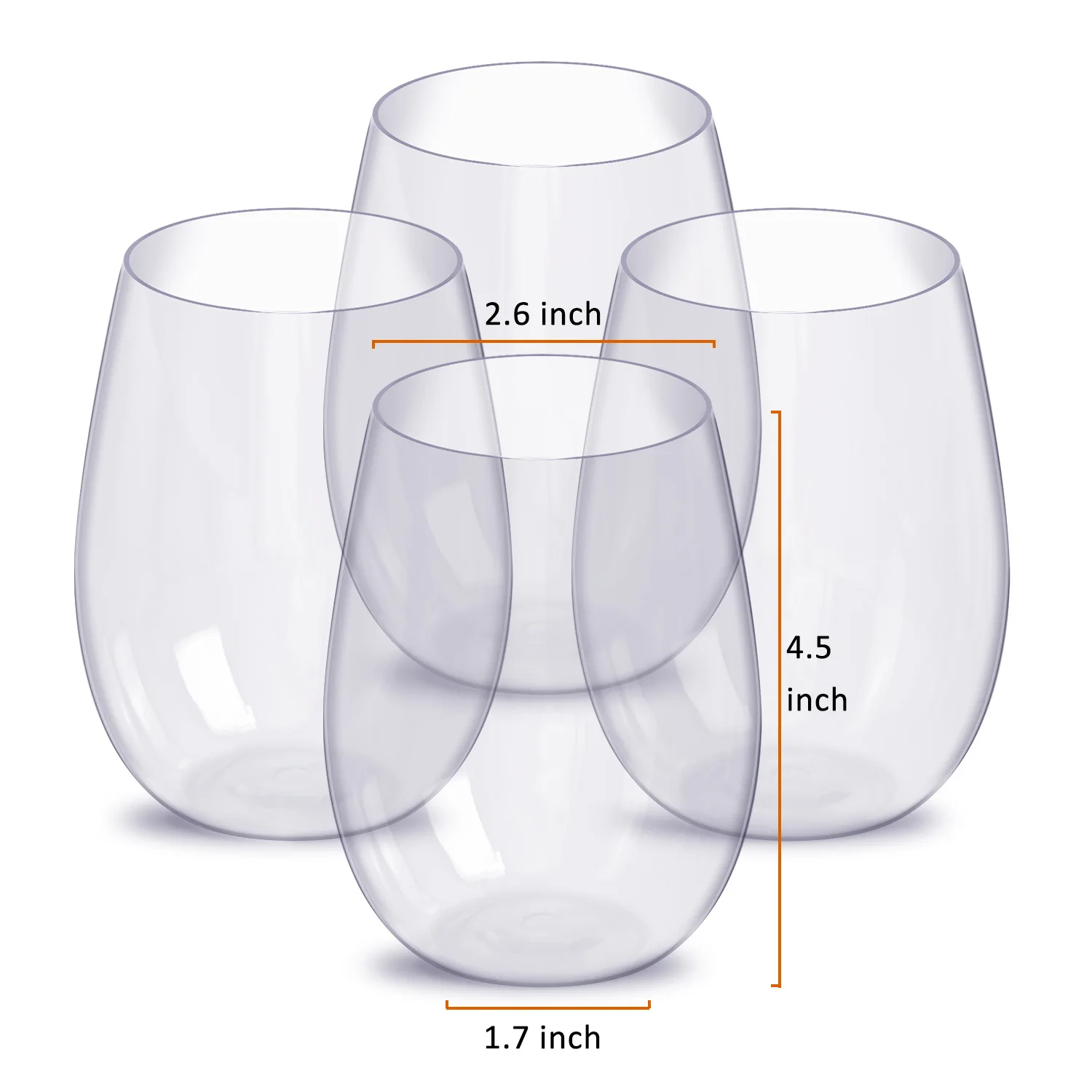 Amazon top seller 100% Tritan Stemless Dishwasher safe Plastic Wine Glasses