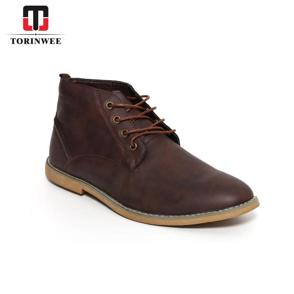 Wholesale Cheap Men High Neck Deseart Boots Leather Men