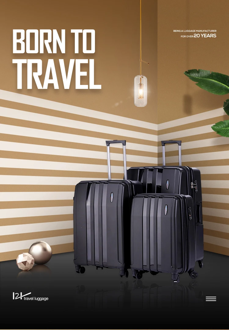 Lightweight Taizhou luggage PP travel luggage 8 wheels maleta suitcase