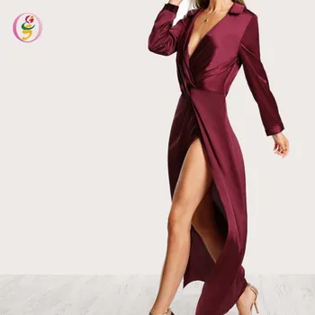 Desain Gaun Lemak Womenwine Red Wanita Seksi Gaun Pesta Malam Fashion Baru Kasual Lengan Panjang Lutut Gaun Seksi Buy Desain Gaun Wanita Gemuk Di