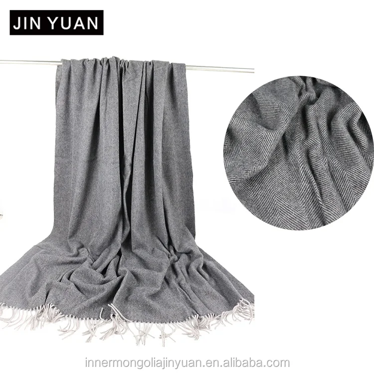 Black And White Lamb Wool Blanket Herringbone Sheep Wool Blanket Winter Blanket