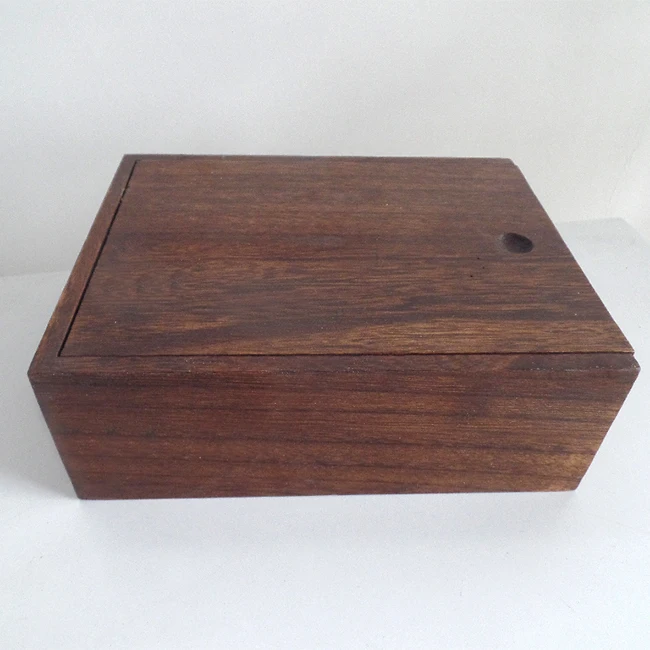 antique sliding lid wood stirage box