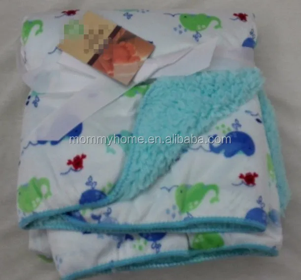 Polyester Microfiber Fleece New Born Blanket Gift Box Baby Swaddle