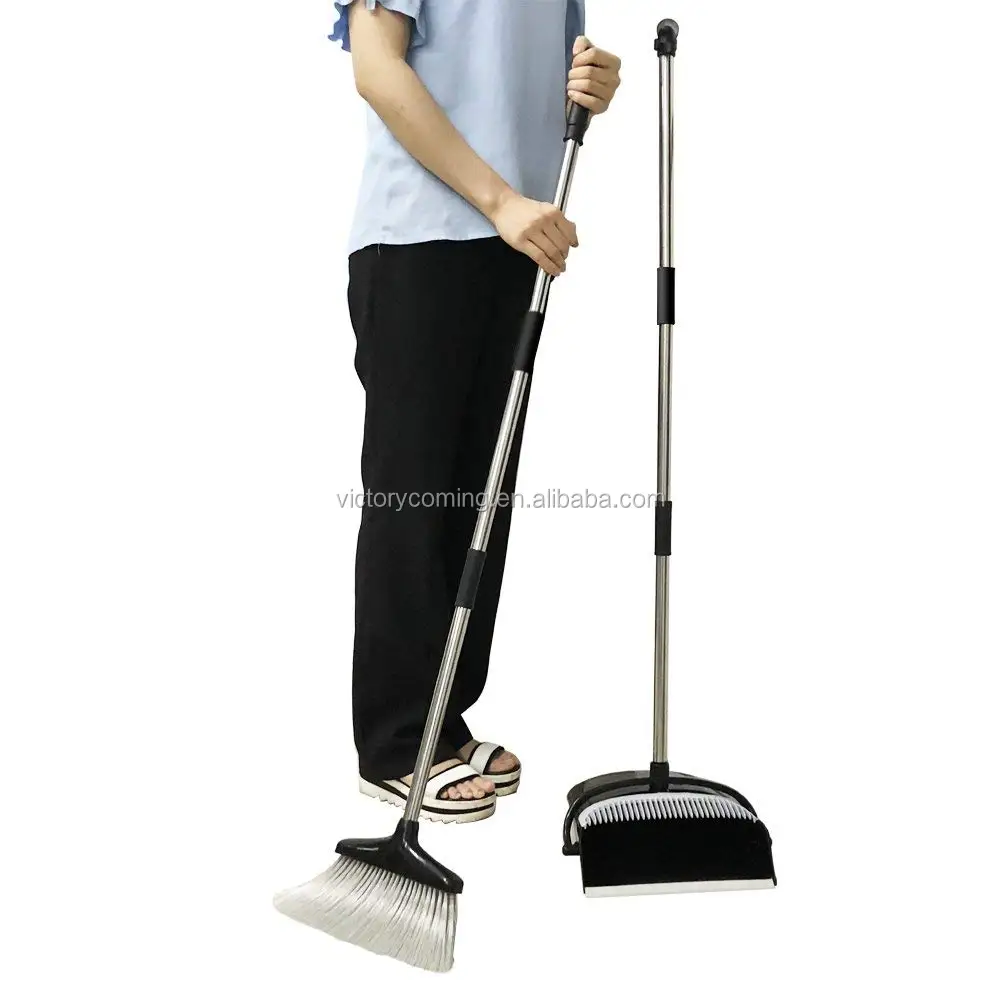 Broom And Dustpan Dust Pan And Broom Combo Set/long Handle Standing