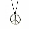 MECYLIFE Stainless Steel Jewelry Pendant Leather Crod Chain Necklace Simple Peace Symbol Pendant Necklace