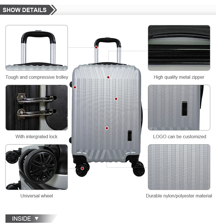 Custom 20 24 28 Inch Business Abs Long Distance Travel Suitcase Print ...