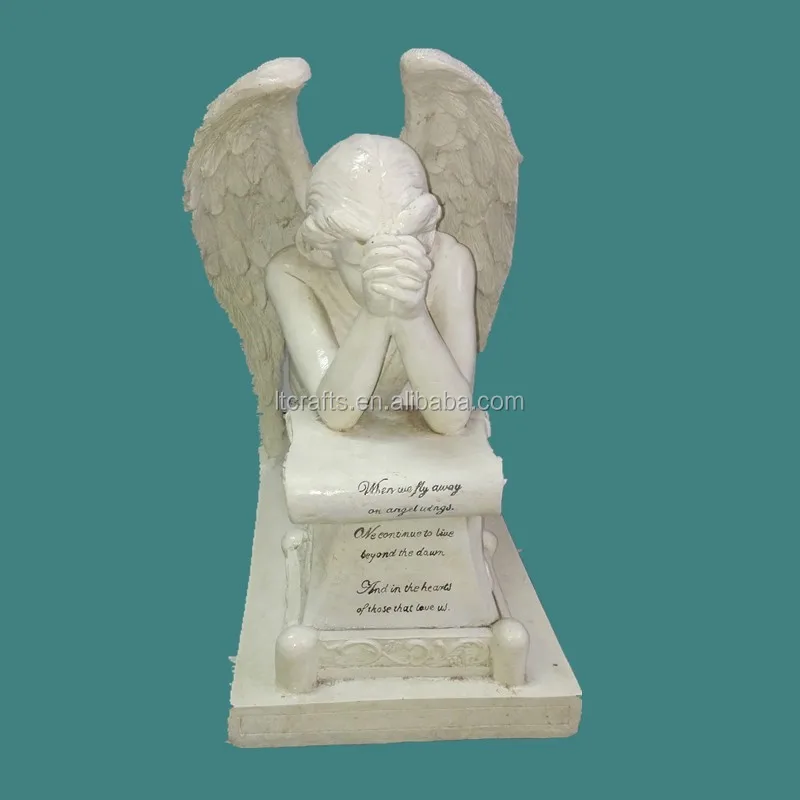 Factory Custom Handmade Carved Outdoor Decor Large Resin Weeping Angel