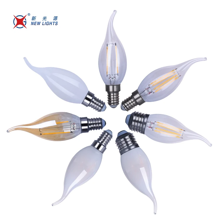 4100K 5500K C35 C35T E12 E26 E27 Candle Shape 12V 4W High Lumen Led E14 Flame Light Bulb