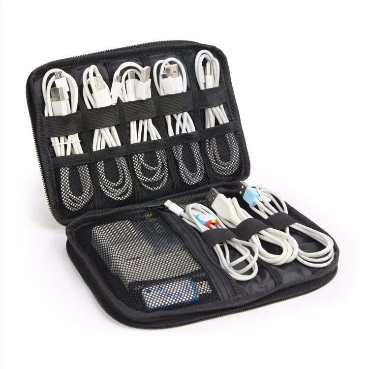 Wholesale Waterproof Travel Usb Cable Organizer Packaging Bag Insert Organizer Accessories 22*16