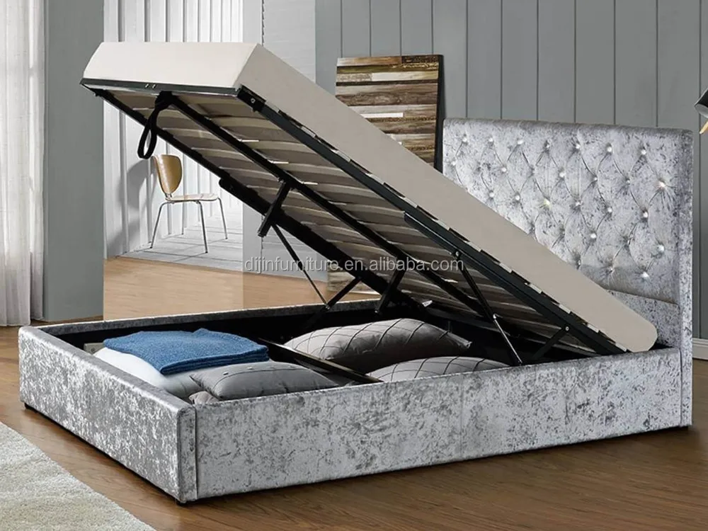 Velvet crushed ottoman bed Clearance