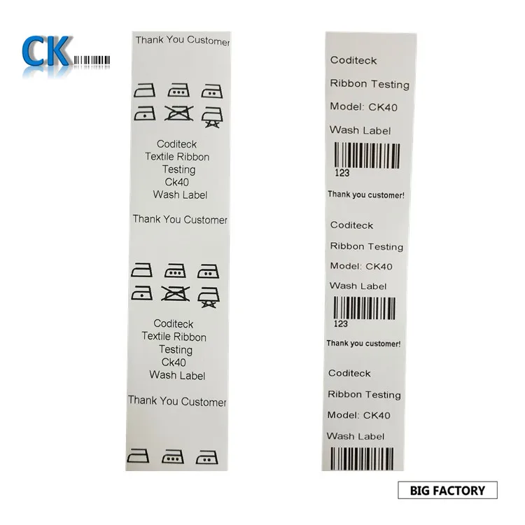 Satin Care Label Washing Instruction Label Ck L4,Print With Textile ...