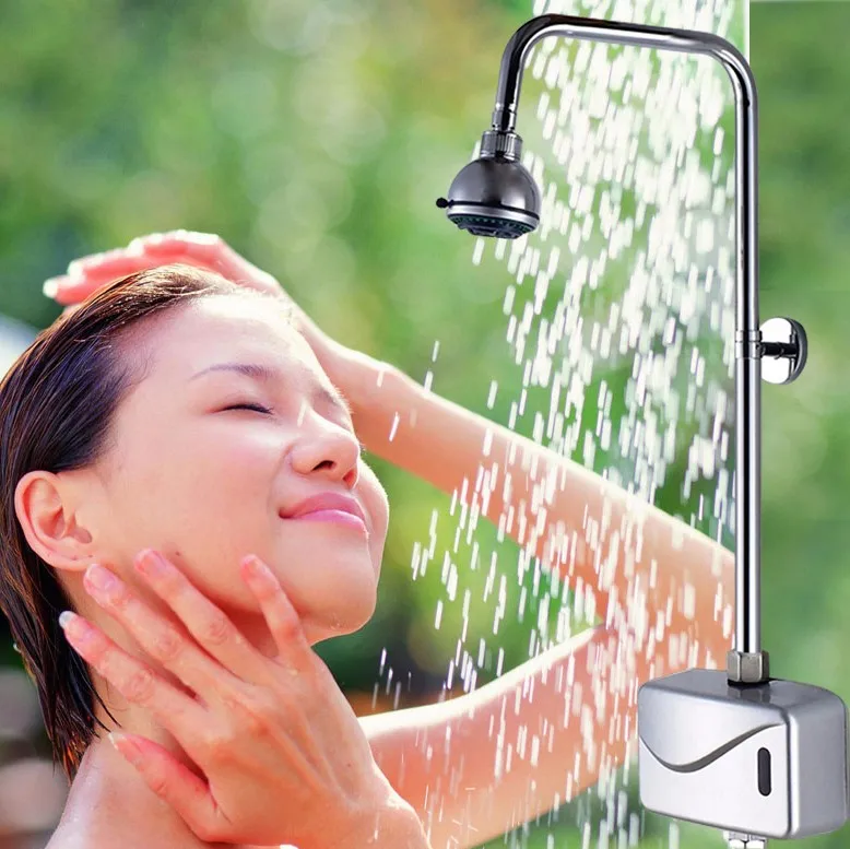 Bathhouse Non Touch Sense Automatic Electric Shower Faucet Mixer Tap Public Shower Room Sets