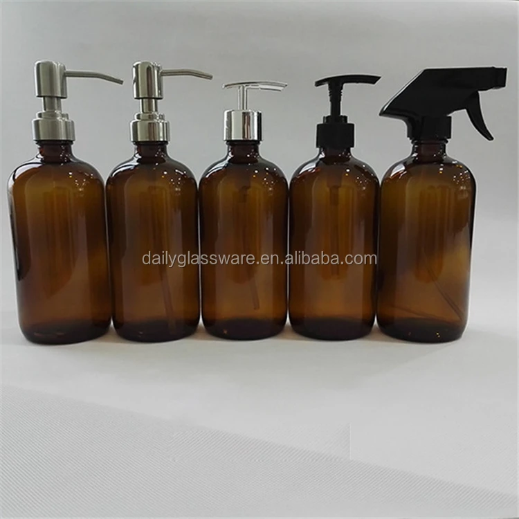 Amber Bottles With Foam Pump Glass Trigger Spray 500ml - Buy Amber