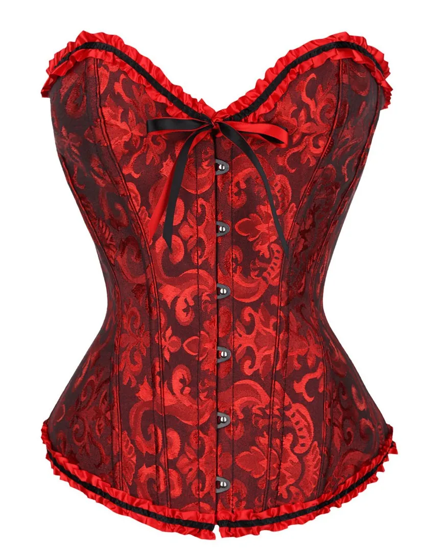 16 Glue Bones Lace Up Big Busty Ladies Bustier Zip Up Waist Training