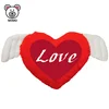 Home Decor Stuffed Red Heart Cushion With Wings New Valentine I Love You Custom LOGO Soft Toy Plush Girl Red Heart Shaped Pillow