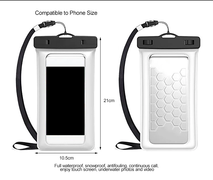 Hot selling custom universal water resistant swimming waterproof phone case tpu water proof bag for iphone 13