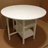MDF with white color melamine solid wood butterfly table set