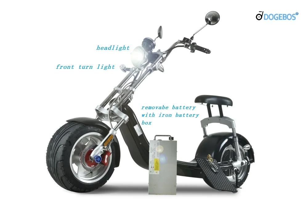SC14 Europe Warehouse Eec/Coc 2 Wheels Electric Mobility Scooter Motorcycle City Coco Electric Scooter 2000W Fat
