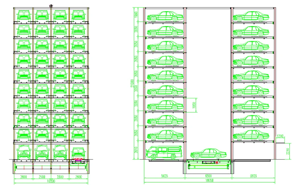 Vertical Parking Car Parking System Smart Fully Automatic Cabinet Car 