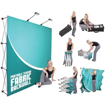 Tension Fabric Display Backdrop Stand Curve Pop Up Banner In Tension Fabric Display Backdrop Stand