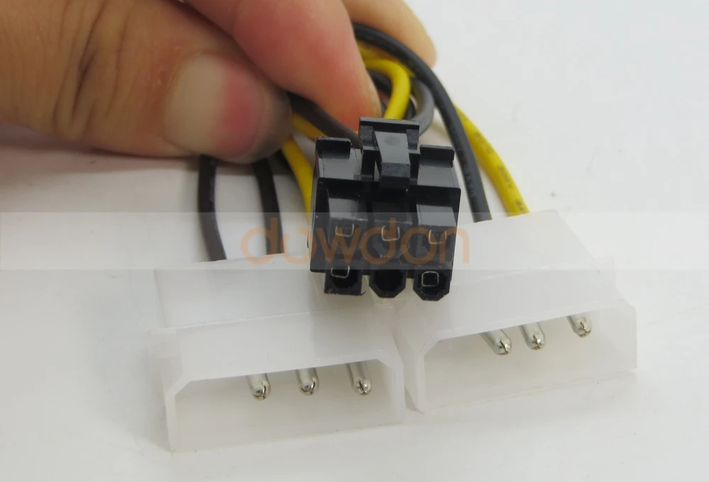thumbnail image 2 of GNS IDE Molex To PCI Express 6Pin Power Adapter Cable - 13cm, 2x 4-Pin To 6-Pin PCI-E 2 of 6