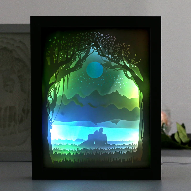 2018 Hot Sell Decoration Art Frame Led Light 3d Paper Craft Frame Home ...