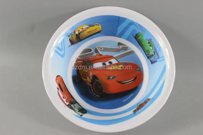 100% melamine kids small bowl cars print