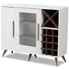 Studio Wine Cabinet in White and Walnut Brown,wine cabinet for living room
