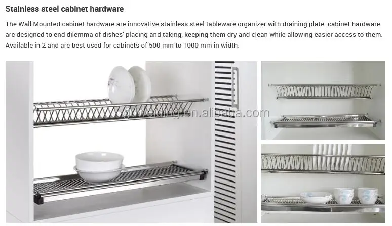 Kitchen Dish Rack Wall Mounted Stainless Steel Cabinet Hardware