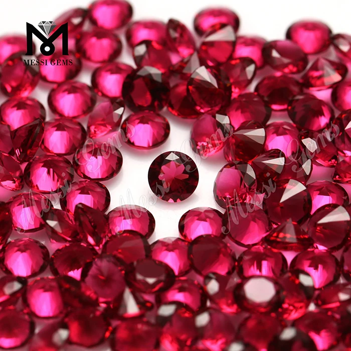 Loose Gemstones Round 6mm Red Color Faceted Glass Stones Buy Loose
