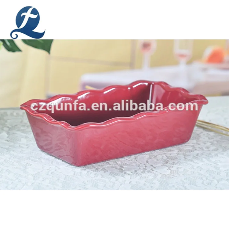 Oem Home Beautiful Dinnerware Stoneware Creamic Oven Safe Large Loaf Baking Pan