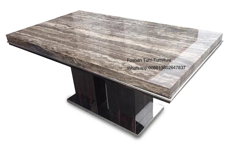 2018 New Desig Stone Top Wooden Dining Table Buy Wooden