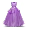 Flower Evening Dress For Girls Sleeveless Princess Pageant Dresses Kids Prom Ball Gown Children Y10420