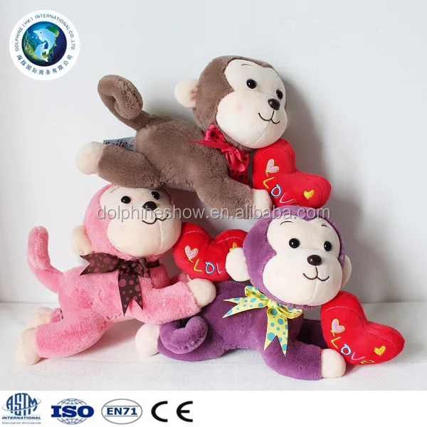 monkey valentine plush