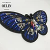 Embroidery butterfly patches with crystals stones handmade type iron on sequence patches